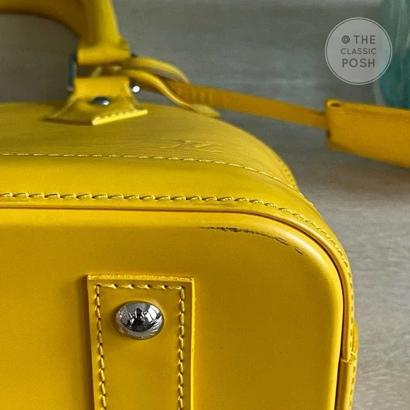 ❌SOLD❌Louis Vuitton BB Alma EPI Citron Yellow Leather Crossbody Bag - Picture 9 of 15
